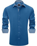 J.VER Men's Casual Long Sleeve Stretch Dress Shirt Wrinkle-Free Regular Fit Button Down Shirts