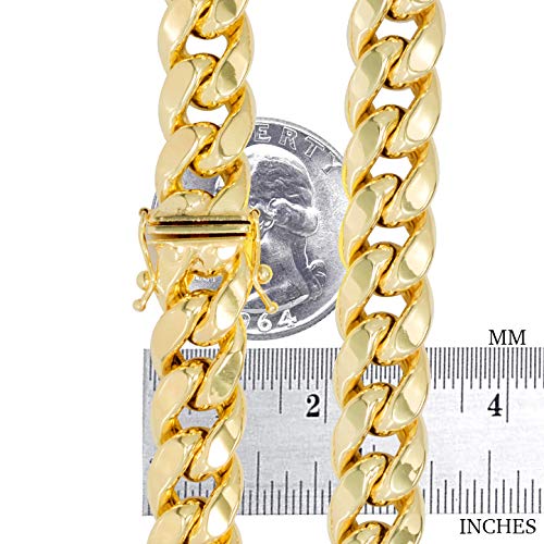 14k Yellow Gold Miami Cuban Link Chain Necklace A9895