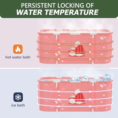 Foldable Portable Bathtub for Adults, 47 Inch Soaking Tub O140