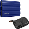 Samsung T7 Shield 2TB USB 3.2 Gen 2 Type-C Portable External SSD, Blue, with HD-2 Drive Case