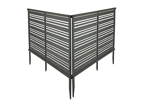 Outdoor Privacy Fence Screen 4 ft H x 5.3 ft W, Charcoal, 2 Panels W932498