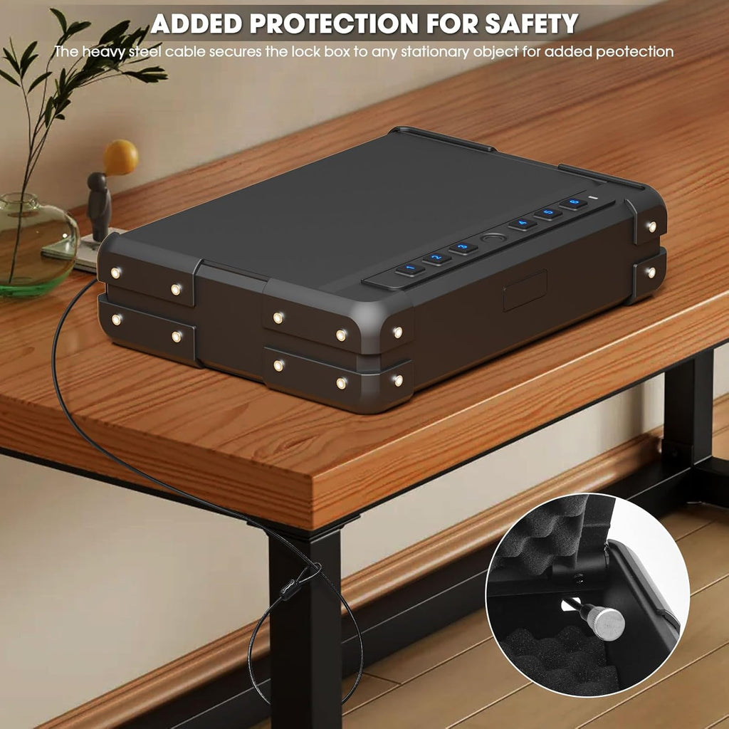 Biometric Gun Safe for 3-4 Pistols, Quick Access with USB-C Port N96475