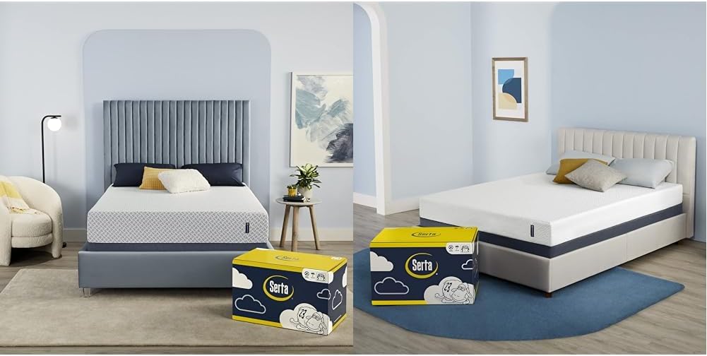 Serta 10" Cooling Gel Memory Foam Twin Mattress & 7" Cooling Gel Memory Foam Twin Mattress Bundle