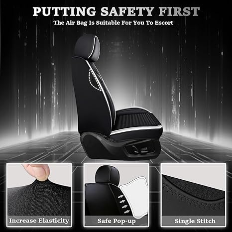 Leather Seat Covers for Toyota Corolla 2000-2024, 5 Seats, Full Set with Pillow E9274