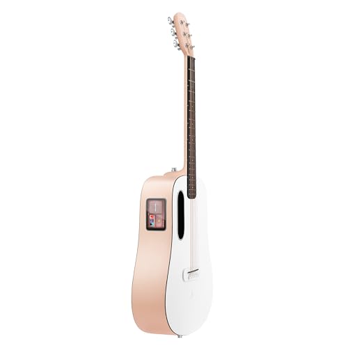 LAVA ME PLAY Smart Guitars,HILAVA 2.0 System Acoustic Electric Guitar,Right Handed 6 Steels String Acustica Guitarra For Adults & Teens & Beginner (36', LITE BAG,Deep Blue & Frost White)