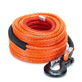 Synthetic Winch Rope Kit 1/4" x 50ft 9500lbs Winch Rope Line Cable with Protective Sleeve, Rubber Stopper and Heavy Duty Winch Hook for Towing ATV UTV SUV