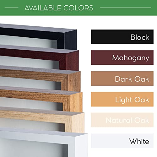 11" x 11" Dark Oak Wooden Shadow Box Frame with Tempered Glass and Felt Back I172
