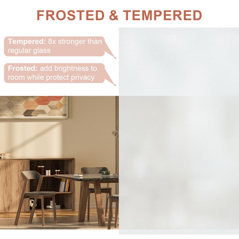Interior French Door 5-Lite Frosted Glass MDF Slab, 24" x 80" G619