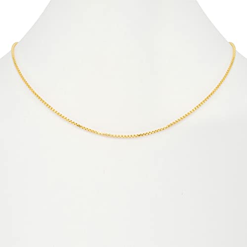14k Yellow Gold 1.5mm Box Chain Pendant Necklace N8389