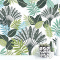 Orainege Tropical Peel and Stick Wallpaper Boho Contact Paper 17.7inch x 118.1inch Floral Wallpaper Peel and Stick Palm Leaf Wallpaper Green Vintage Contact Paper Removable Wallpaper for Bathroom