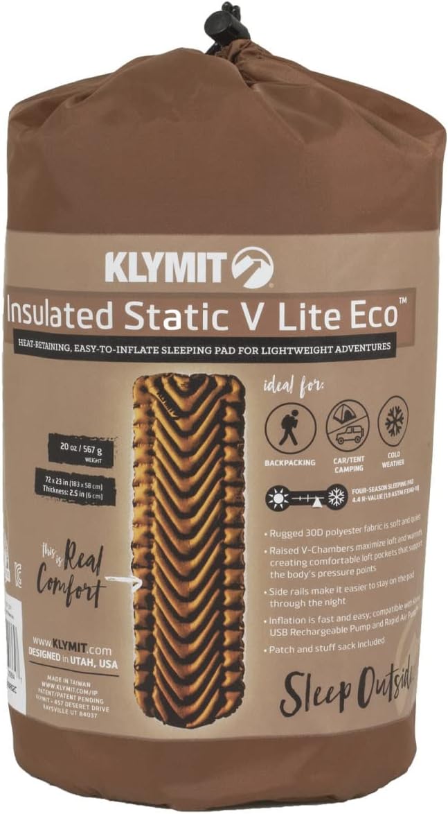 Insulated Static V Lite Sleeping Pad Lightweight 4-Season Inflatable Camping Pad G4904