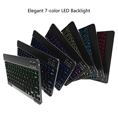 Bluetooth Keyboard and Mouse Combo for iPad, iPhone, Android Tablet, Slim Rechargeable, Black B207