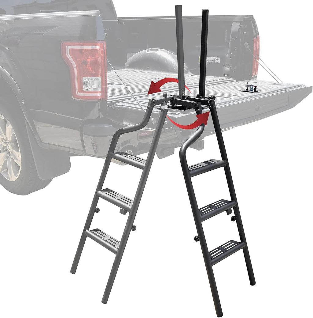 Foldable Pickup Truck Tailgate Ladder with Grab Handle L9291