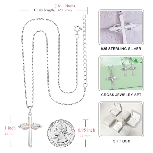 Cross Necklace for Women 925 Sterling Silver Pendant Q267