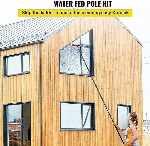 Water Fed Telescopic Window Cleaning Pole Kit with Squeegee Brush R99838