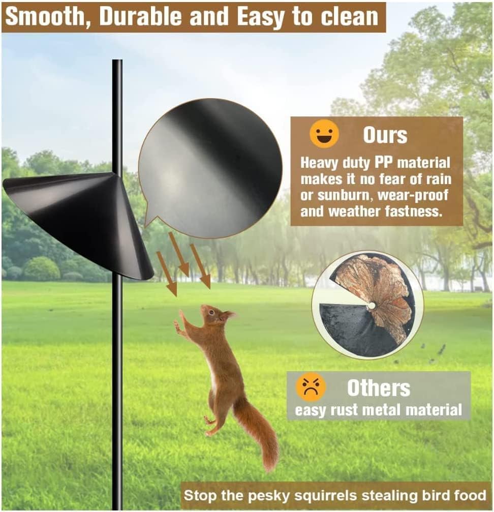 Squirrel Baffle for Bird Feeder Pole, Wrap Around, PP, 2 Pack Z2163