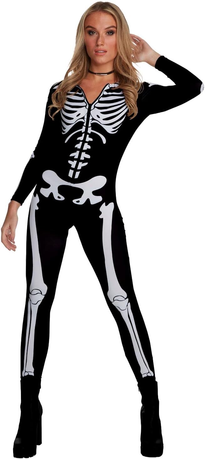 Skeleton Costume Bodysuit for Women R8563
