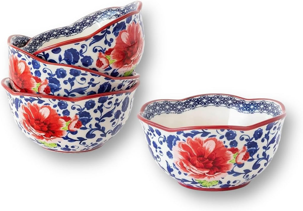 12-Piece Heritage Floral Dinnerware Set, Blue D12632