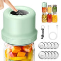 Electric Mason Jar Vacuum Sealer, Upgraded Smart Integrated Design Vacuum Sealer Kit, Auto Stop 1800mAh Rechargeable Vacuum Sealer with Wide and Regular Mouth Mason Jar Lids for Food Storage