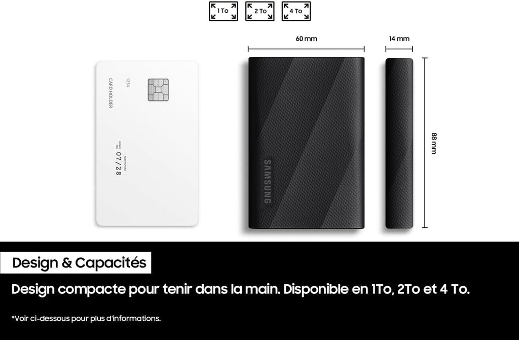 Portable SSD 1TB, USB 3.2 Gen 2x2, Drop Resistant Z1447