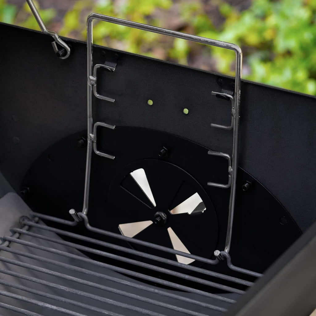 Charcoal Grill and Smoker with Cast Iron Grates and Warming Rack B902356