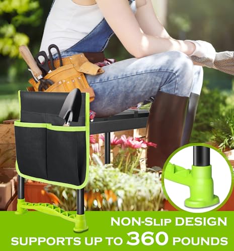 Garden Kneeler and Seat with Tool Bag, Protective Gardening Stool J211