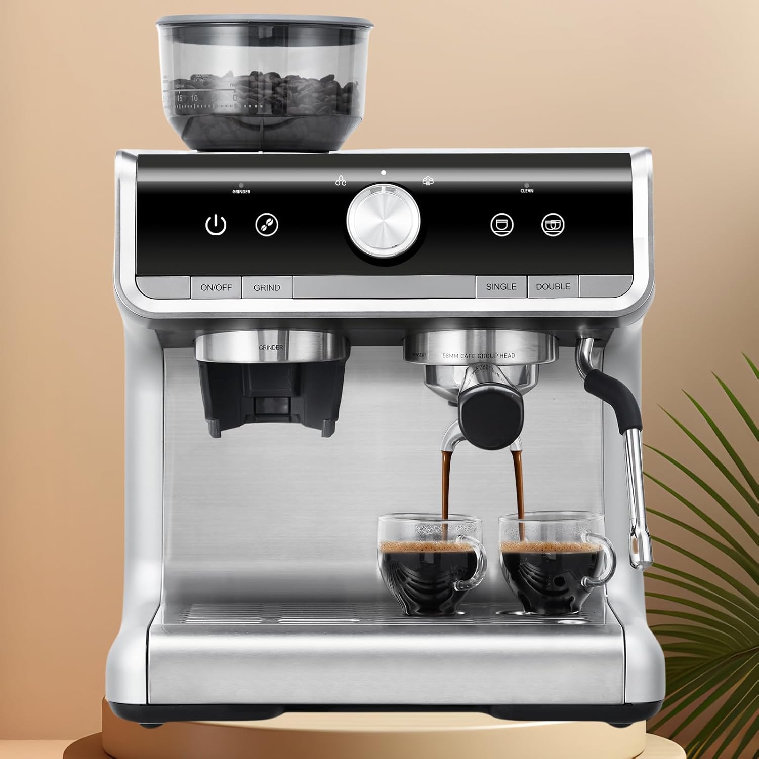 Espresso Maker 20 Bar Pressure，Barista Kit, for Latte, Cappuccino, and Macchiato，2.8L Water Tank,Stainless Steel Espresso Maker
