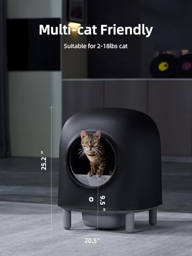 Self-Cleaning Automatic Cat Litter Box with Smart Sensor, Black S7345