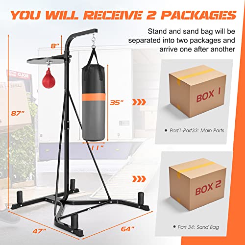 Freestanding Punching Bag with Adjustable Speed Ball for Adult Boxing Training L281846