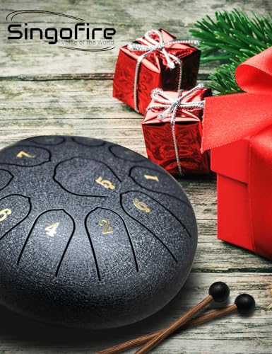 Handpan Drum 22-Inch 10-Notes 440Hz D Minor Kurd with Bag, Mallets, Stand and Cloth W546225