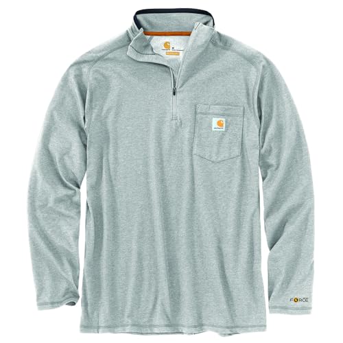 Carhartt Men's Force Relaxed Fit Midweight Long-sleeve Quarter-zip Mock-neck T-shirt