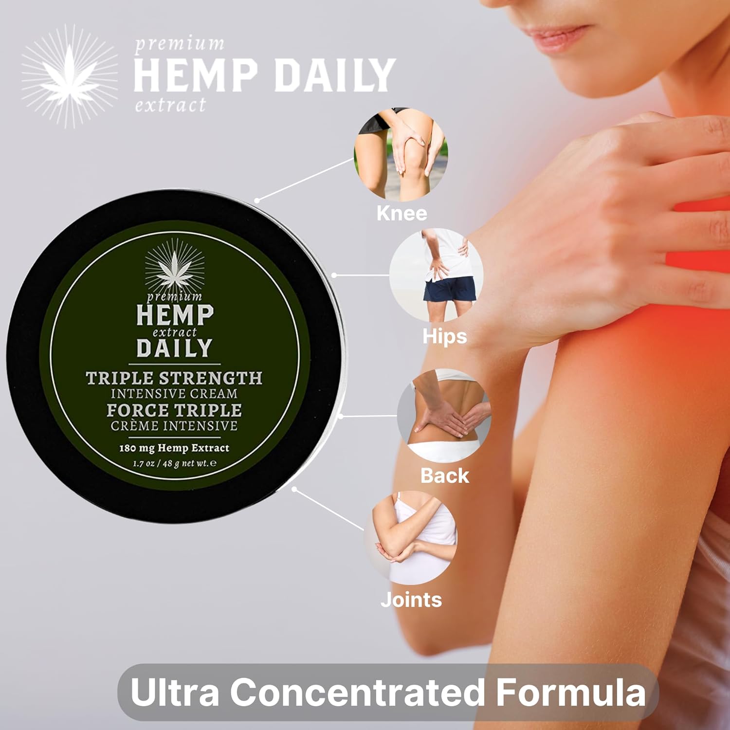 Triple Strength Intensive Cream with Essential Oils, Vegan Mint, 1.7 oz X871