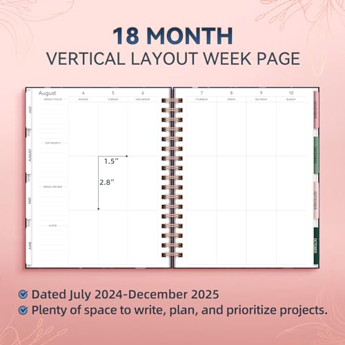 18 Month Weekly & Monthly Planner Spiral Bound Hardcover with Stickers R71205