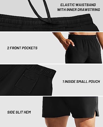 Men's 5 Inch Running Shorts with Pockets Quick Dry Lightweight E691803