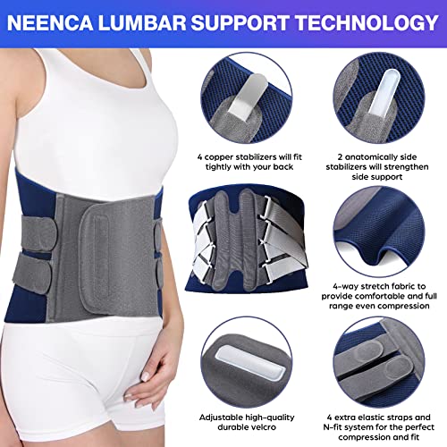 Back Support Brace, Adjustable Lumbar Support for Pain Relief J728