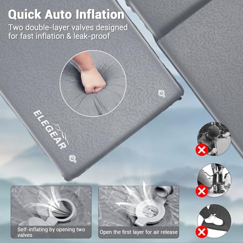 Self Inflating Sleeping Pad, 3.1'' Ultra-Thick Memory Foam Camping Mattress with Pillow D142
