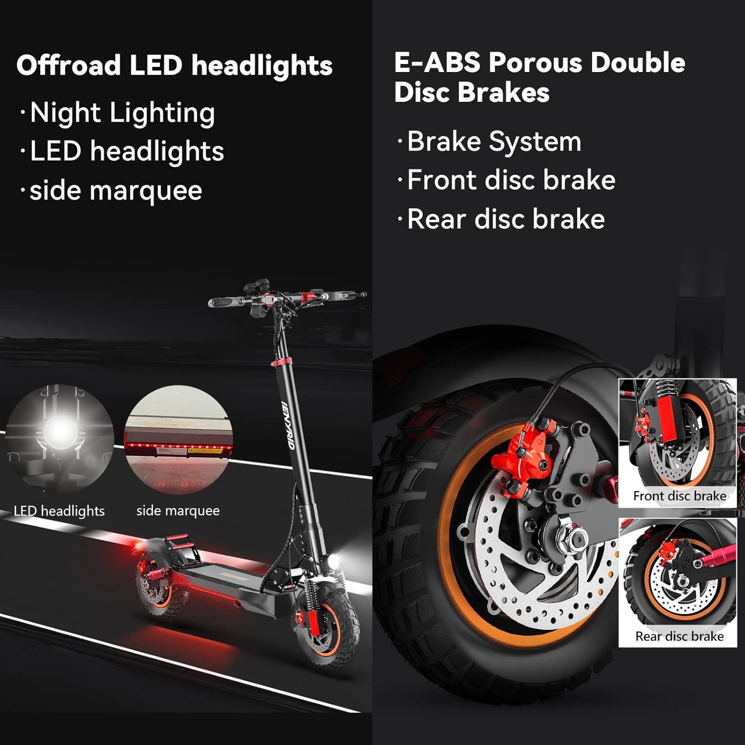 Electric Scooter for Adults with Seat, 10 Inch Air Tire, 600W Motor M678664