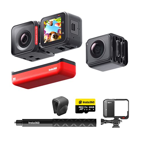 Insta360 ONE RS Twin Edition – Waterproof 4K 60fps Action Camera & 5.7K 360 Camera with Interchangeable Lenses, Stabilization, 48MP Photo, Active HDR, AI Editing