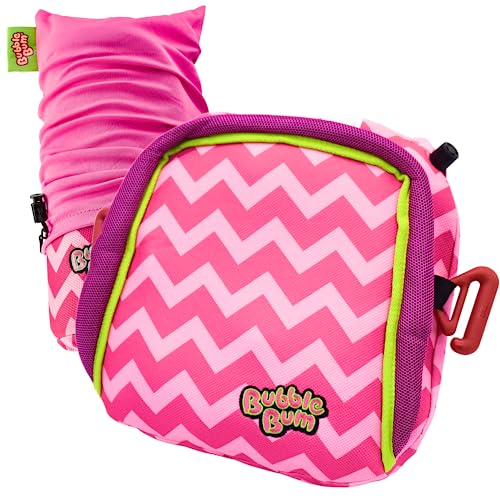 Inflatable Booster Car Seat for Travel - Portable Narrow Backless Seat for Toddlers, Kids - Pink N752
