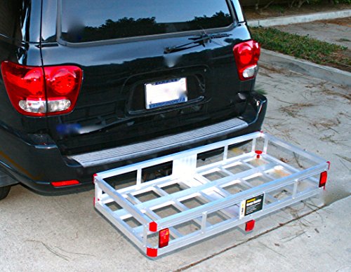 Aluminum Cargo Carrier with High Side Rails, 2" Hitch Mount, 500-lb Capacity A31449