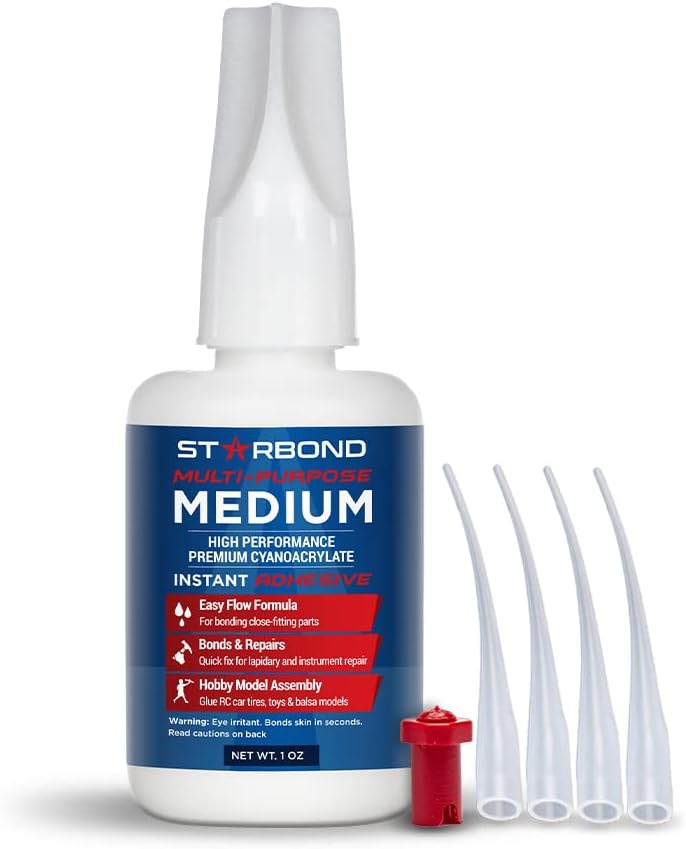 Starbond 1 oz. Medium CA Glue (Premium Cyanoacrylate Super Glue) for Quick Glue-ups. Woodworking, Woodturning, Hobby Models…