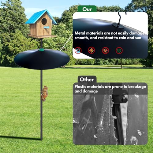 Metal Squirrel Baffle for Bird Feeder Pole, Extra Large, Black M374
