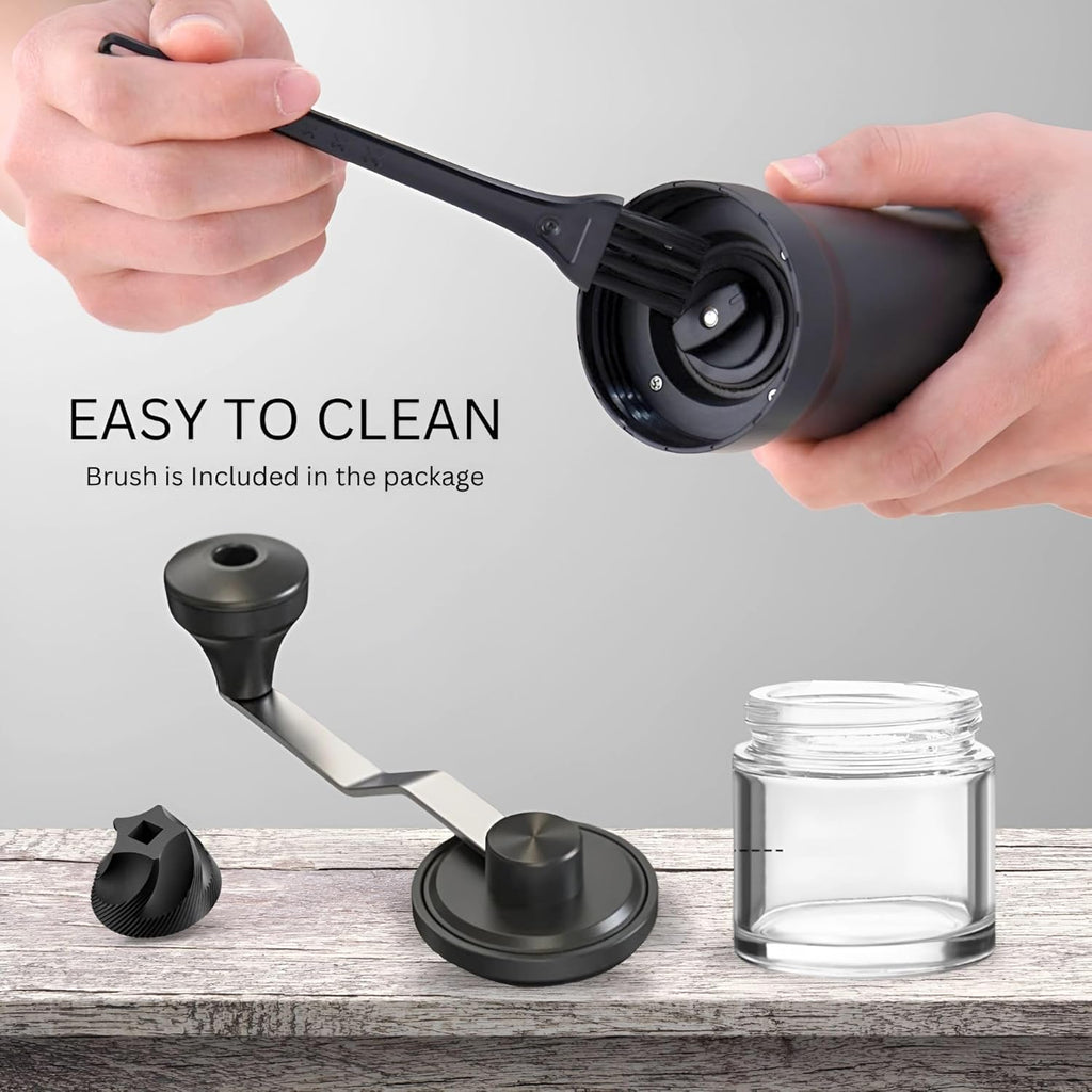 Adjustable Manual Coffee Grinder with Ceramic Burr for Home, Travel, Camping L1227