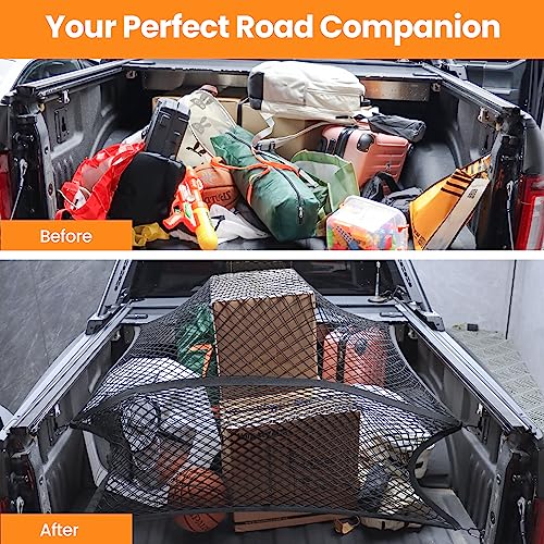 Truck Bed Net, Elastic Cargo Net, Stretches 4x4 to 7x7 O699