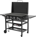 Royal Gourmet GB4000P 4-Burner Propane Gas Griddle with Hard Cover, 35-Inch Flat Top BBQ Grill, 52,000 BTU, Outdoor Griddle Cooking Station for Backyard and Tailgating, Black