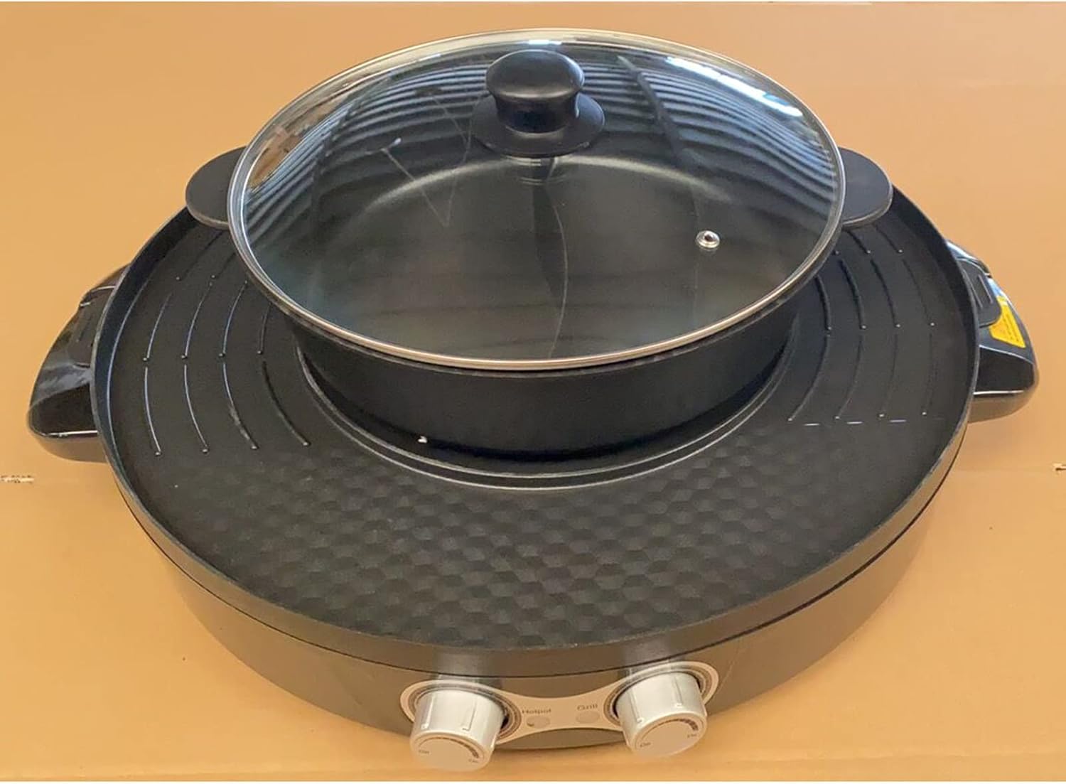 2 in 1 Electric Hot Pot and Grill for Shabu Shabu, Boil, Fry N159