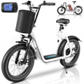 Caroma Peak 819W Adult Electric Scooters, 500Wh Battery, 30 Miles Range, 20" Fat Tire, 20 MPH Top Speed, Off-Road E Scooter with Adjustable Seat&Detachable Basket, Foldable Ebike for Commuting