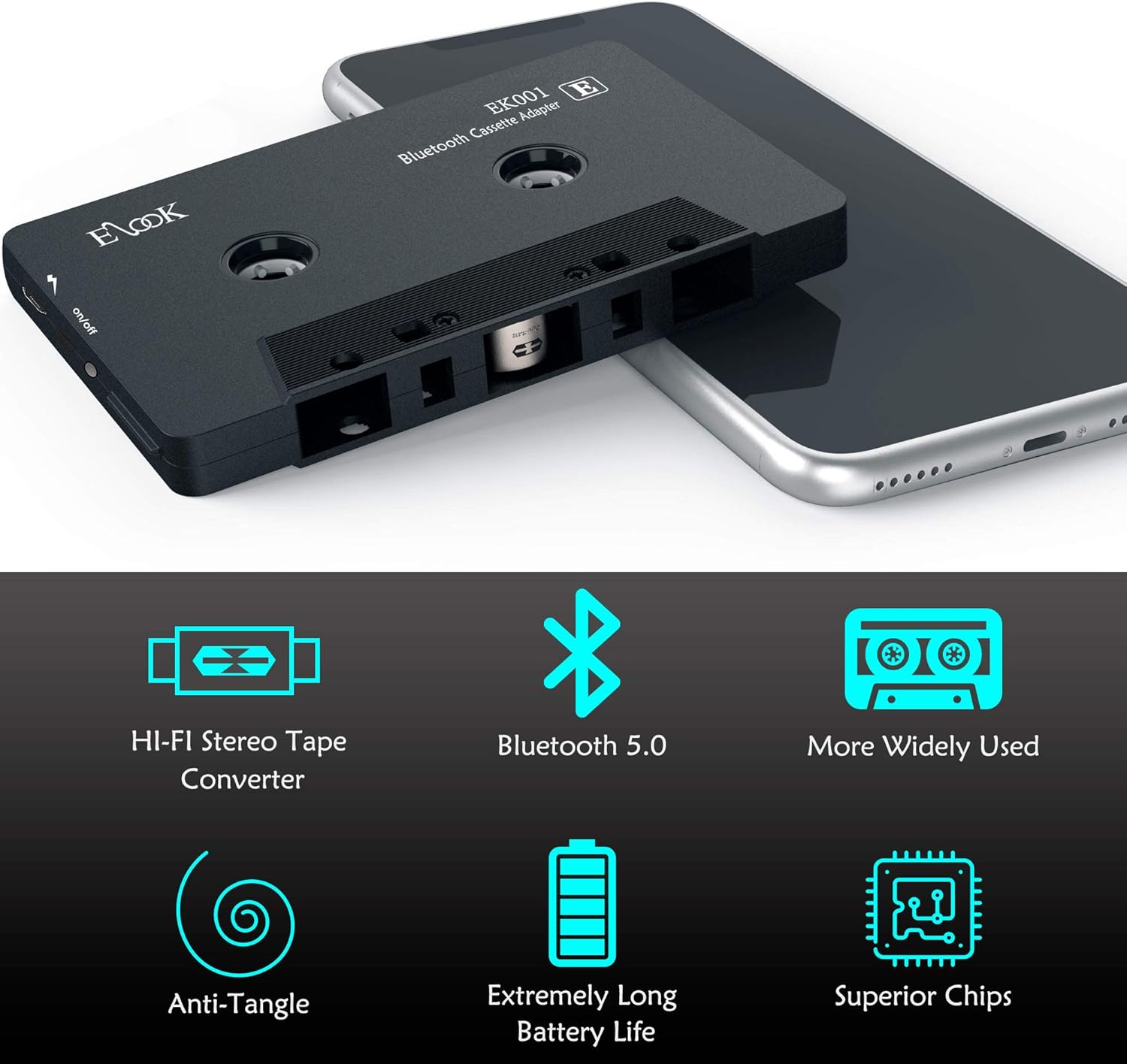 Bluetooth Cassette Receiver with Aux Adapter G799