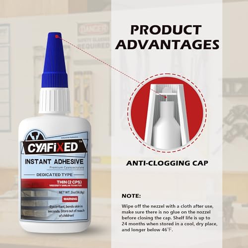 Cyanoacrylate Super Glue, Thin Viscosity for Woodworking, 1 oz. E26511