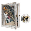 GraduatePro Shadow Box Frame 11x14 Display Case with Linen Back, Real Glass Window Door with Hinge, Picture Frame Wedding Bouquet Memorabilia Medals Photos Memory Box for Keepsakes, Rustic Black